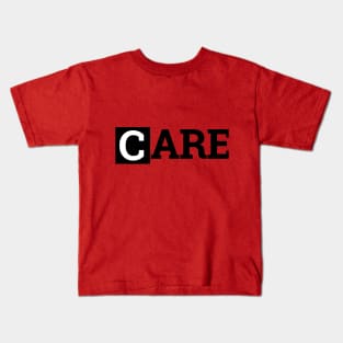 CARE Black and White on Blue Scrubs Kids T-Shirt